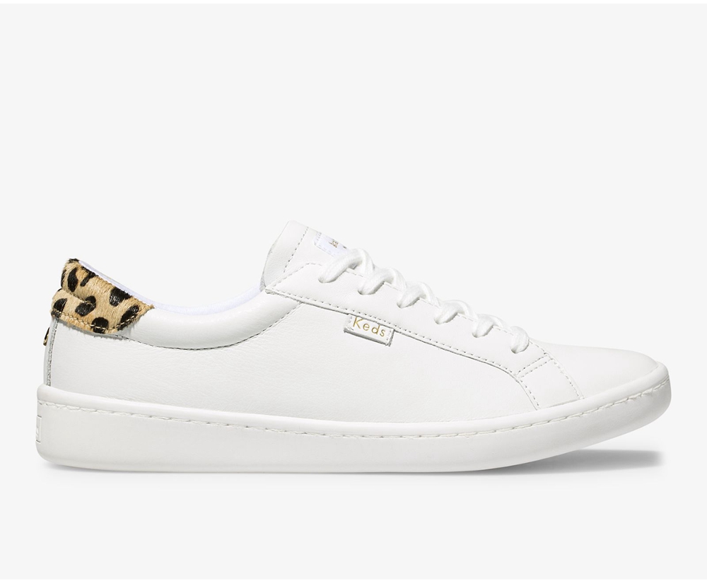 Zapatillas Keds Mujer Blancas - Kate Spade New York Ace Cuero Calf Hair - 625-KEPFQH